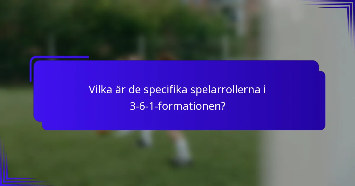 Vilka är de specifika spelarrollerna i 3-6-1-formationen?